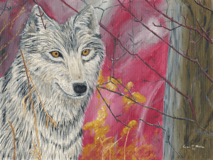 Contented Wolf by Karen T Hluchan